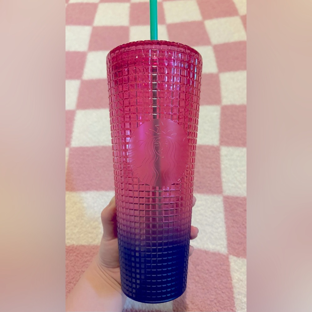Starbucks Gradient Pink and Purple 24oz Grid Tumbler